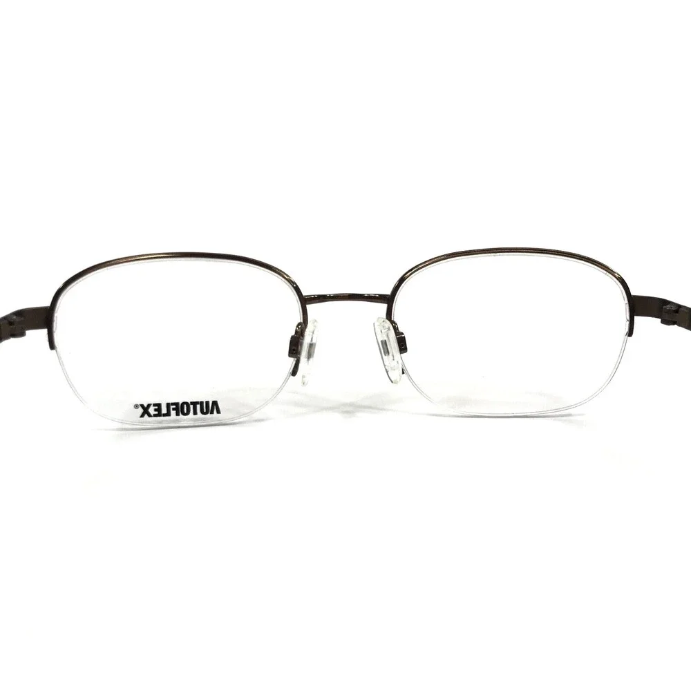 Autoflex Eyeglasses Frames SIR DUKE 210 Satin Brown Square Half Rim 51-19-140